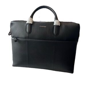 Sleek Black Laptop Bag with Leather Finish